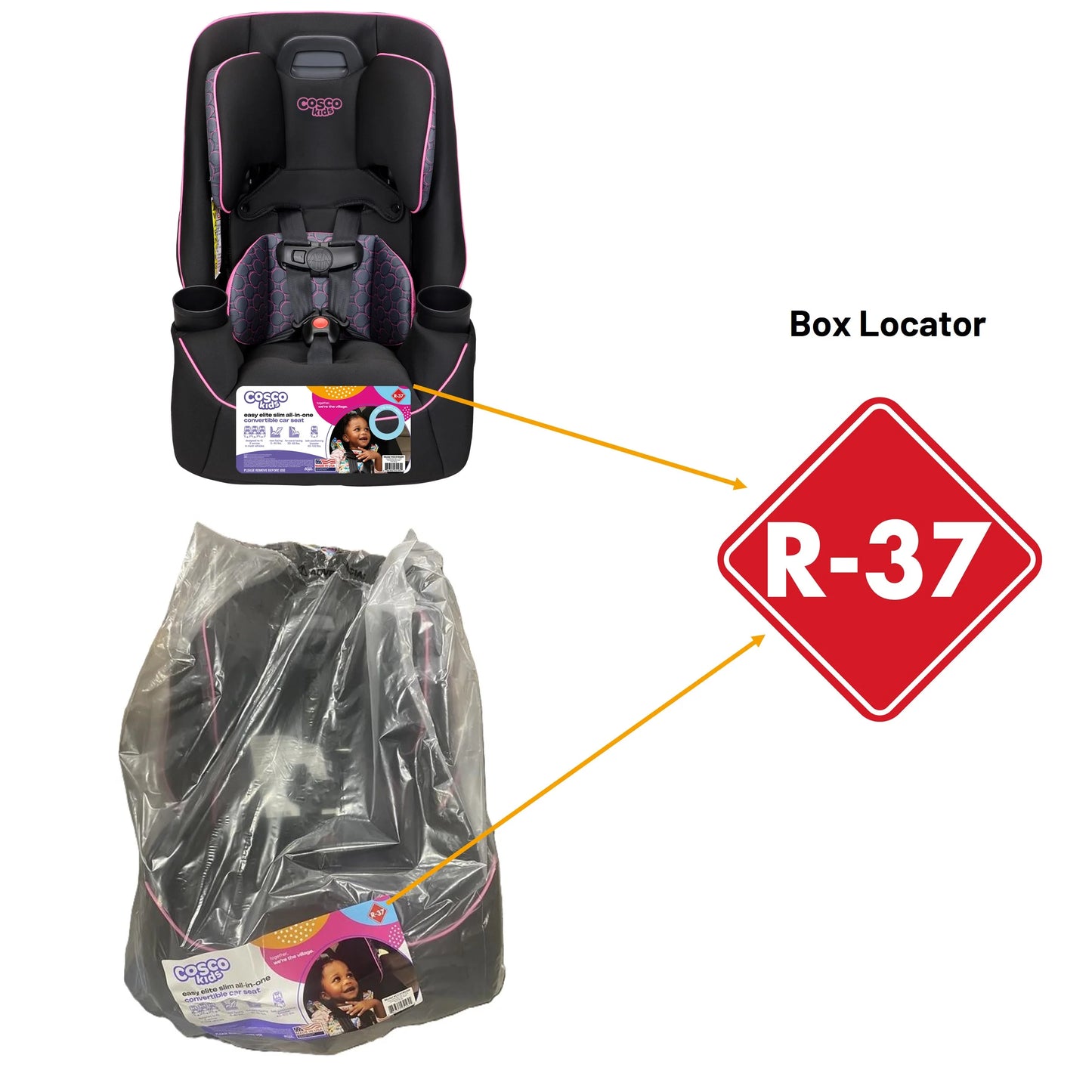 Easy Elite Slim All-In-One Convertible Car Seat, Pink Rings, Infant & Toddler, Unisex