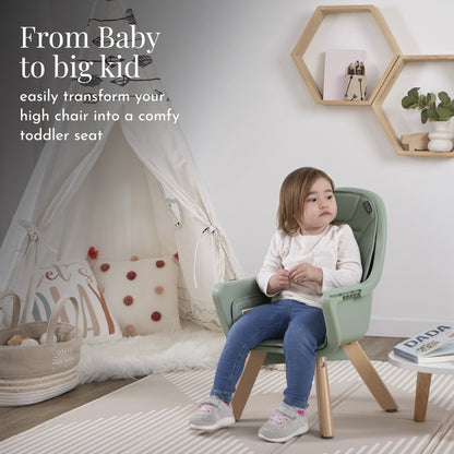 Zoodle 2-In-1 High Chair Booster Feeding Chair with Modern Design, Sage Green (Model #254)