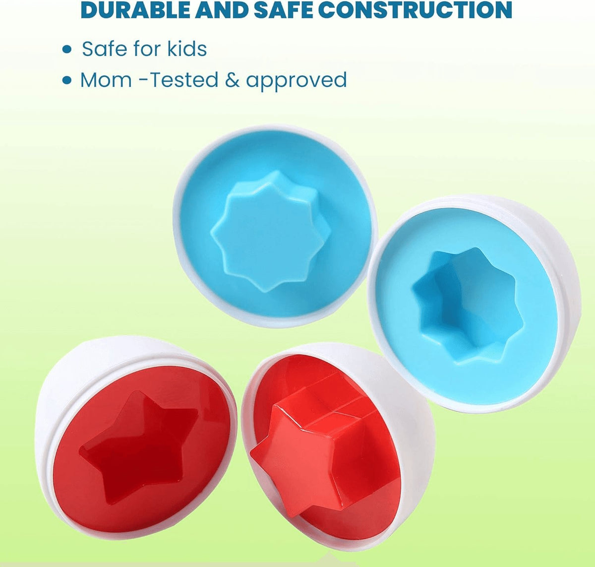 Fun Easter Egg Matching Toy Set (12 Eggs), Shape Recognition