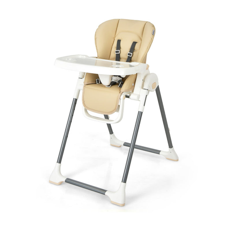 Foldable Baby High Chair with Double Removable Trays