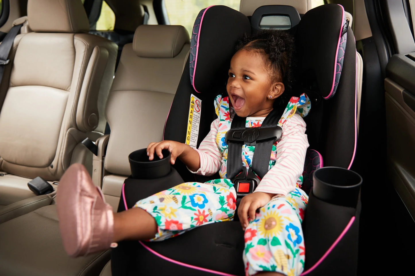 Easy Elite Slim All-In-One Convertible Car Seat, Pink Rings, Infant & Toddler, Unisex