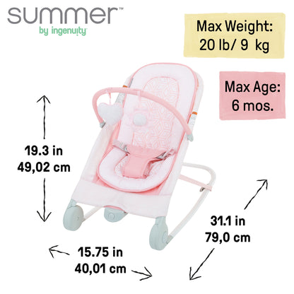 Summer by  2-In-1 Bouncer & Rocker Duo for Infants - Pink