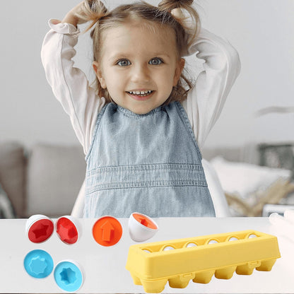 Fun Easter Egg Matching Toy Set (12 Eggs), Shape Recognition
