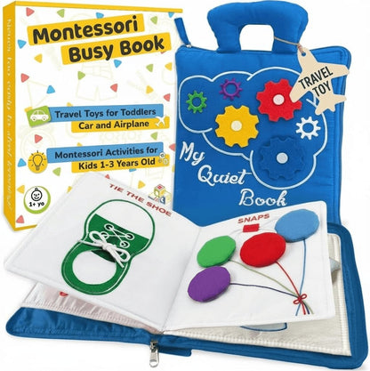 Toddler Travel Toys for Airplane and Car Rides, Busy Book for Toddlers 1-3