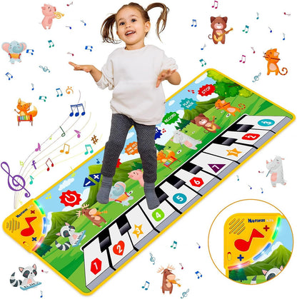 Kids Musical Piano Mats, Dance Mat Gifts Toys for 1 2 3 4 5 6 Year Old Girls Boy