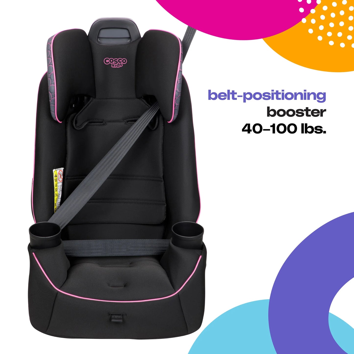Easy Elite Slim All-In-One Convertible Car Seat, Pink Rings, Infant & Toddler, Unisex
