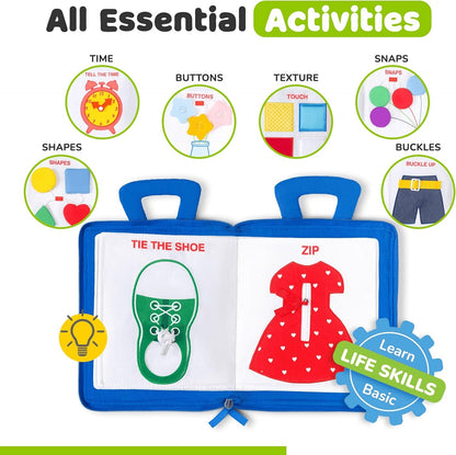 Toddler Travel Toys for Airplane and Car Rides, Busy Book for Toddlers 1-3