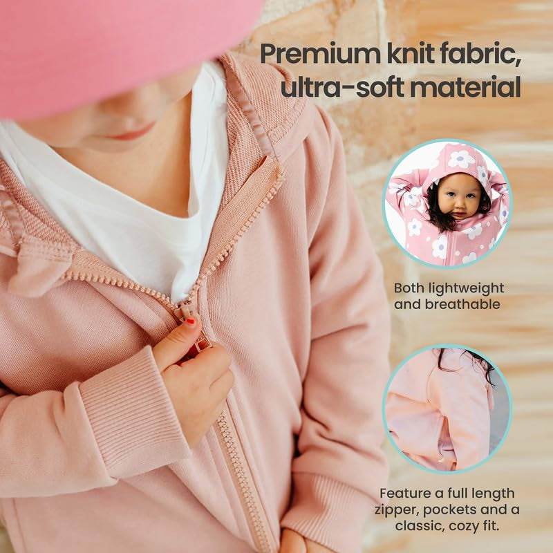 Zip up Hoodie - Made of Ultra-Soft, Breathable Luxe French Terry Fabric, Baby Hoodie and Toddler Jacket - Fashionable Baby Girl Clothes and Baby Boy Clothes, Size 4T, Gray