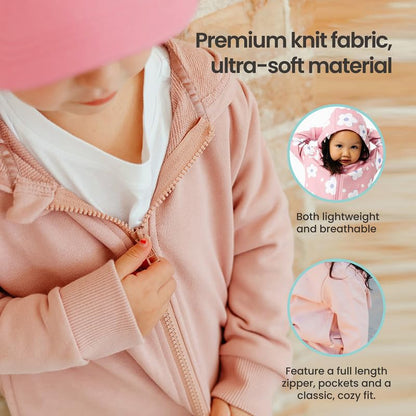 Zip up Hoodie - Made of Ultra-Soft, Breathable Luxe French Terry Fabric, Baby Hoodie and Toddler Jacket - Fashionable Baby Girl Clothes and Baby Boy Clothes, Size 4T, Gray