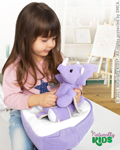 Purple Dinosaur Toys for Girls, Triceratops Toy, Dinosaur Gifts for 2 3 Year Old Girls, Toddler Backpack