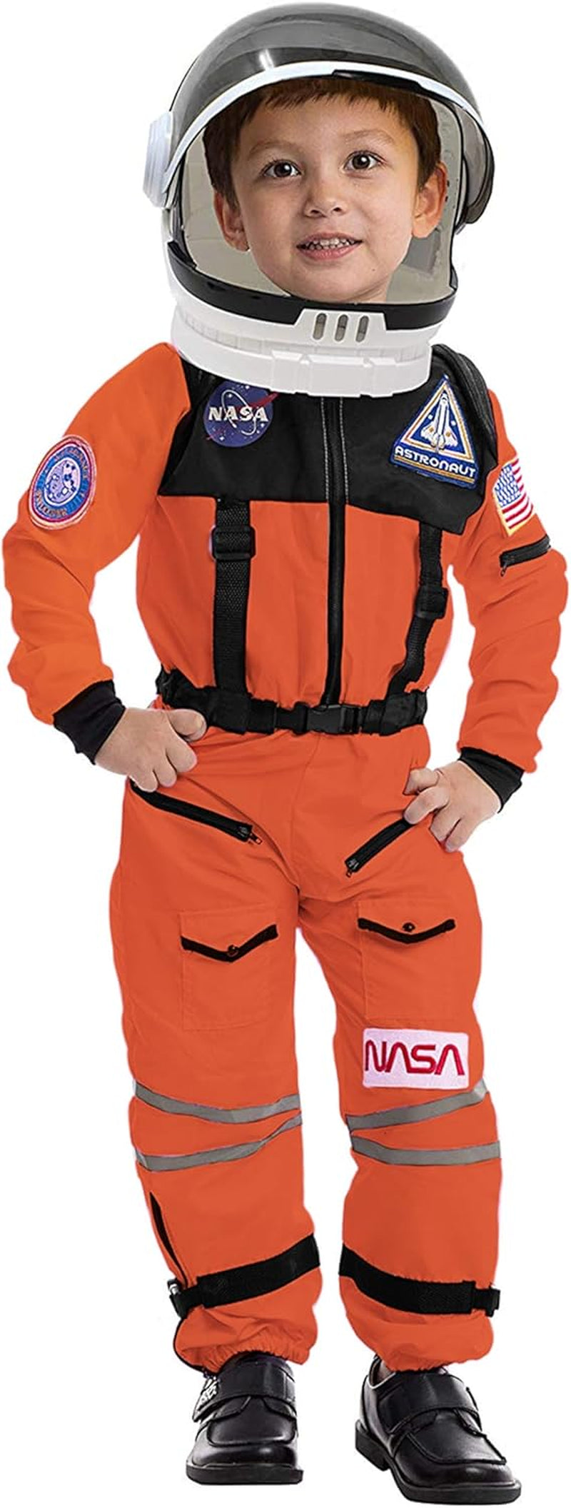 Astronaut Costume with Helmet, Space Suit for Toddler, Kids Astronaut Halloween Costume for Cosplay