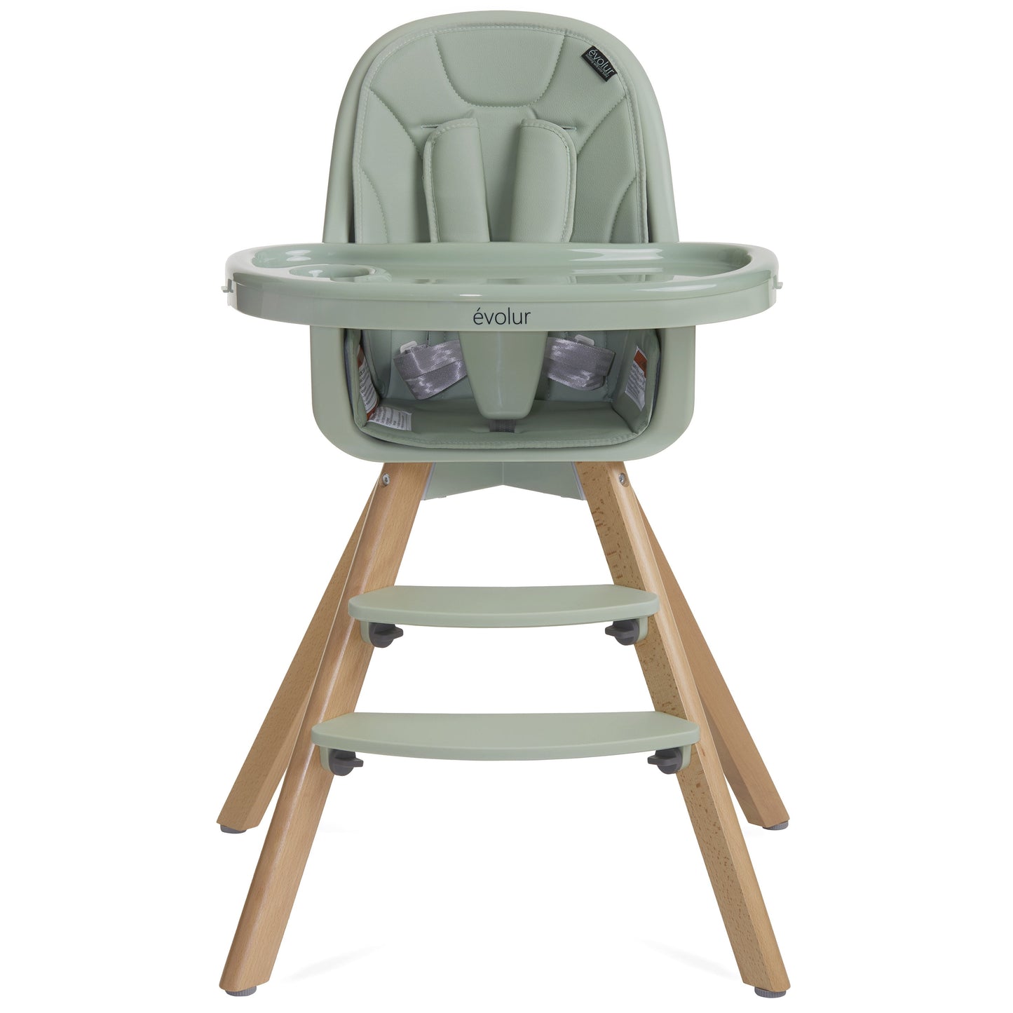 Zoodle 2-In-1 High Chair Booster Feeding Chair with Modern Design, Sage Green (Model #254)