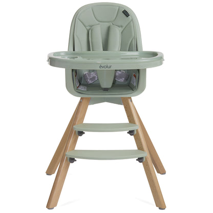 Zoodle 2-In-1 High Chair Booster Feeding Chair with Modern Design, Sage Green (Model #254)