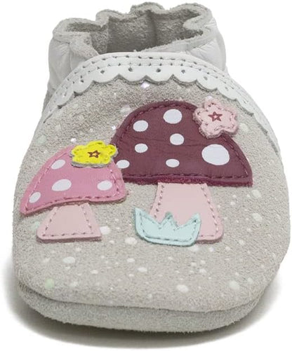 Baby Girls Soft Soles, Mushroom Grey Suede, 18-24 Months