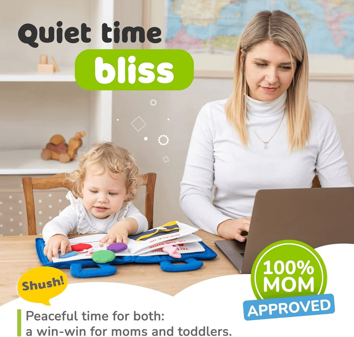 Toddler Travel Toys for Airplane and Car Rides, Busy Book for Toddlers 1-3