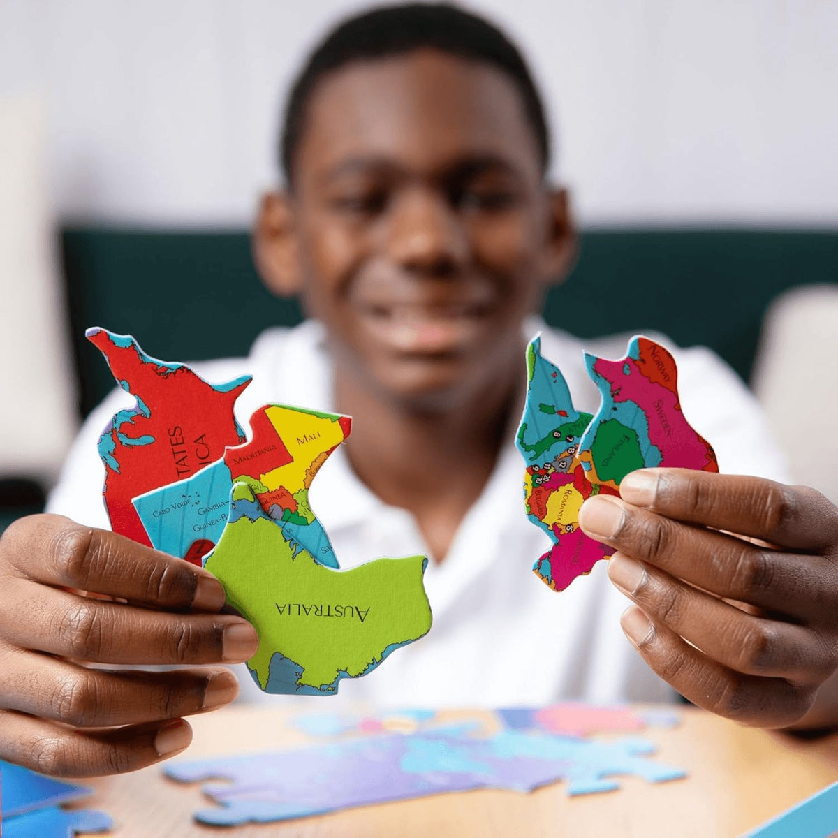 Geopuzzle World Jigsaw Puzzles, 68 Pc Map Puzzle for Kids Ages 6 & Up