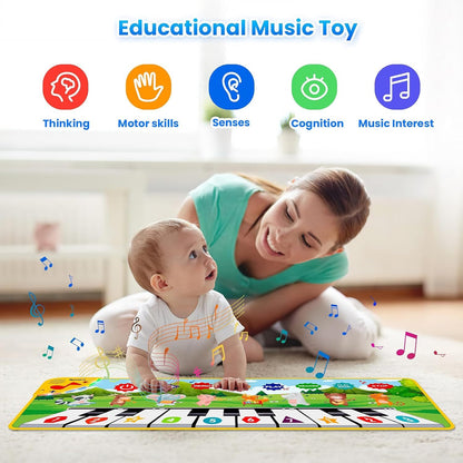 Kids Musical Piano Mats, Dance Mat Gifts Toys for 1 2 3 4 5 6 Year Old Girls Boy