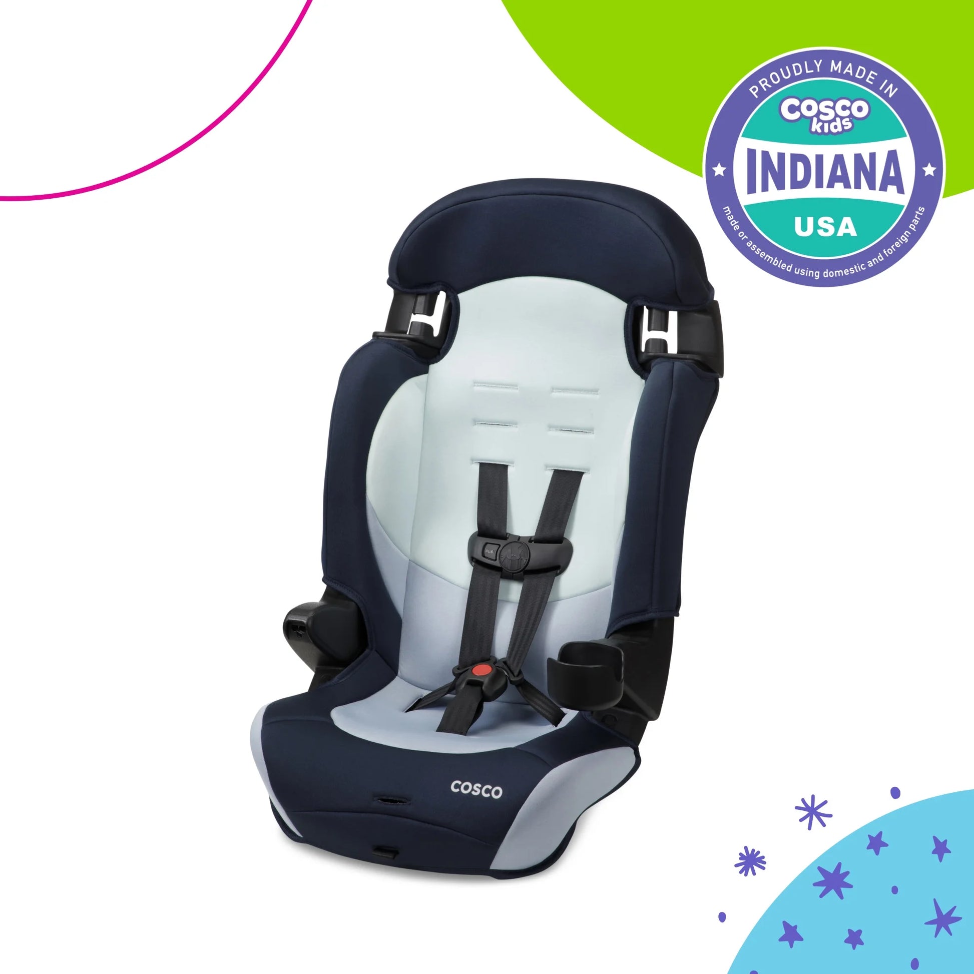 Finale DX 2-In-1 Booster Car Seat, Rainbow, Toddler, Unisex