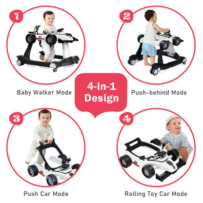 4-In-1 Foldable Activity Push Walker with Adjustable Height