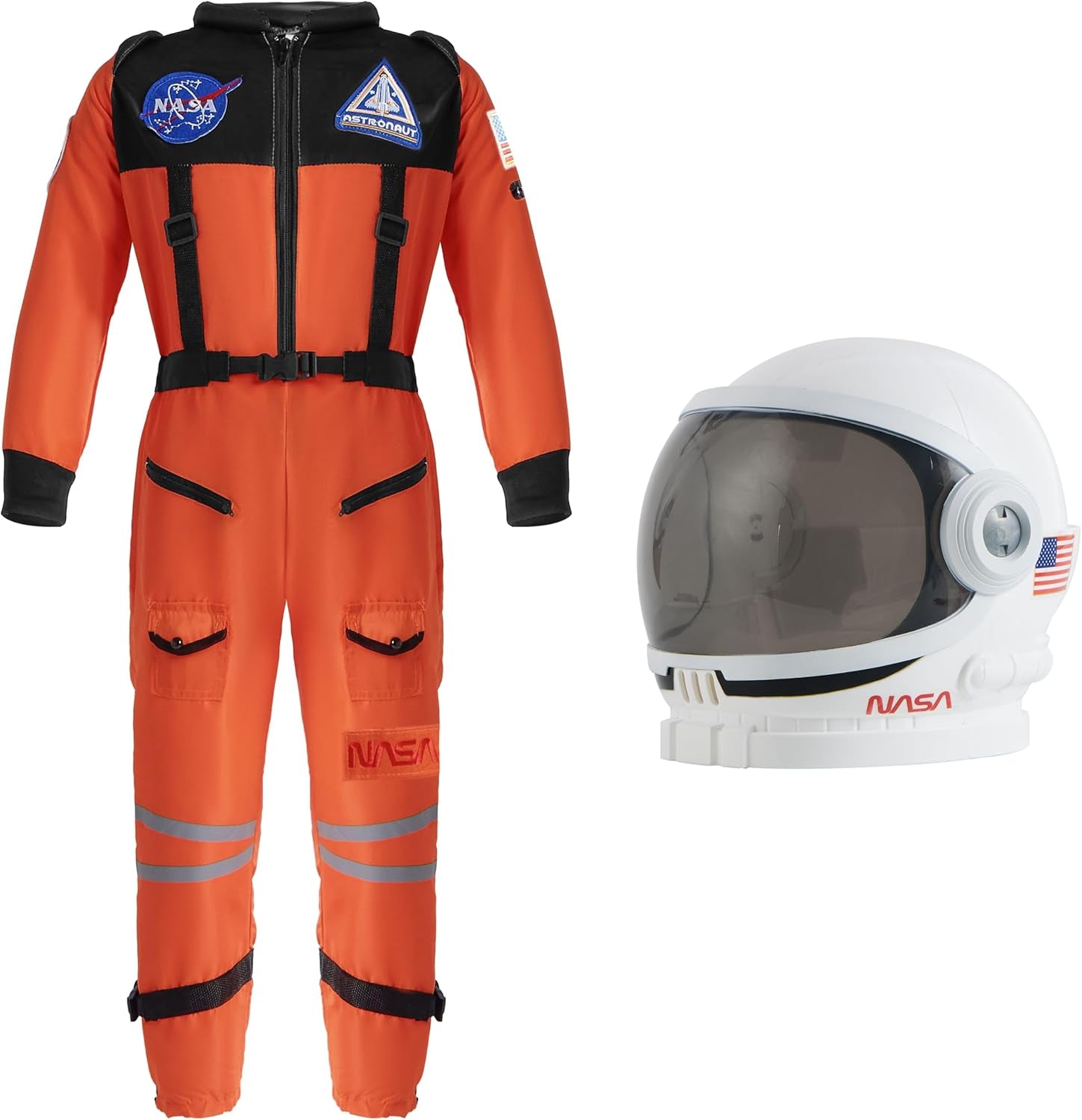 Astronaut Costume with Helmet, Space Suit for Toddler, Kids Astronaut Halloween Costume for Cosplay