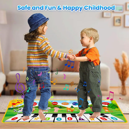 Kids Musical Piano Mats, Dance Mat Gifts Toys for 1 2 3 4 5 6 Year Old Girls Boy