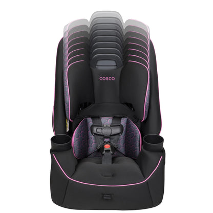 Easy Elite Slim All-In-One Convertible Car Seat, Pink Rings, Infant & Toddler, Unisex