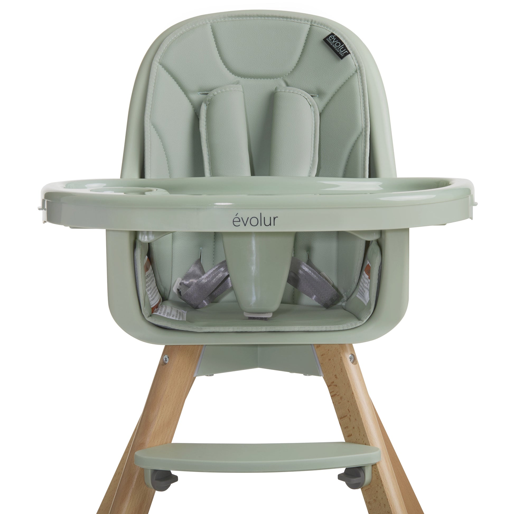 Zoodle 2-In-1 High Chair Booster Feeding Chair with Modern Design, Sage Green (Model #254)