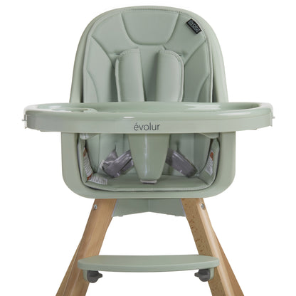 Zoodle 2-In-1 High Chair Booster Feeding Chair with Modern Design, Sage Green (Model #254)