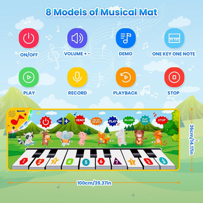 Kids Musical Piano Mats, Dance Mat Gifts Toys for 1 2 3 4 5 6 Year Old Girls Boy