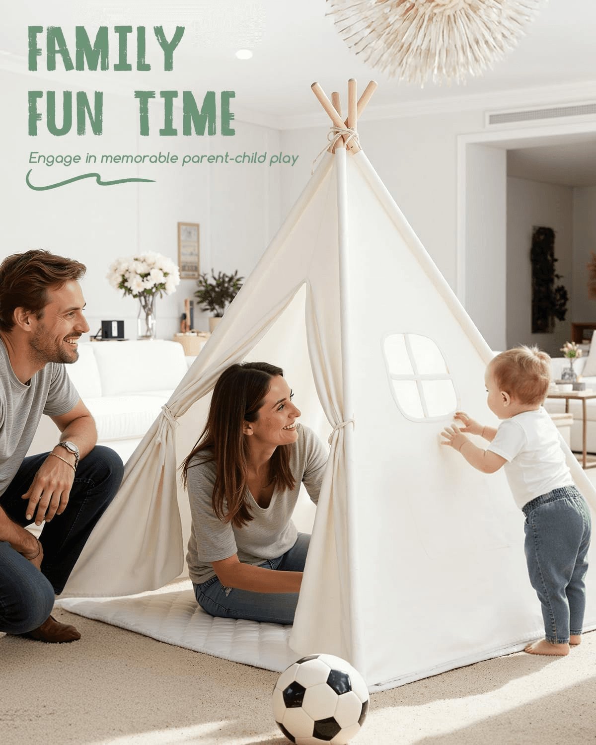 Teepee Tent Play Tents Girl Boy Indoor Outdoor Gift Playhouse Toy