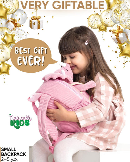 Pink Dinosaur Toys for Girls, Triceratops Toy, Dinosaur Gifts for 2 3 Year Old Girls, Toddler Backpack