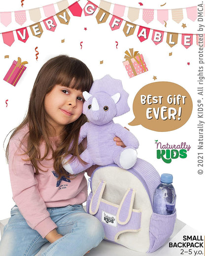 Purple Dinosaur Toys for Girls, Triceratops Toy, Dinosaur Gifts for 2 3 Year Old Girls, Toddler Backpack