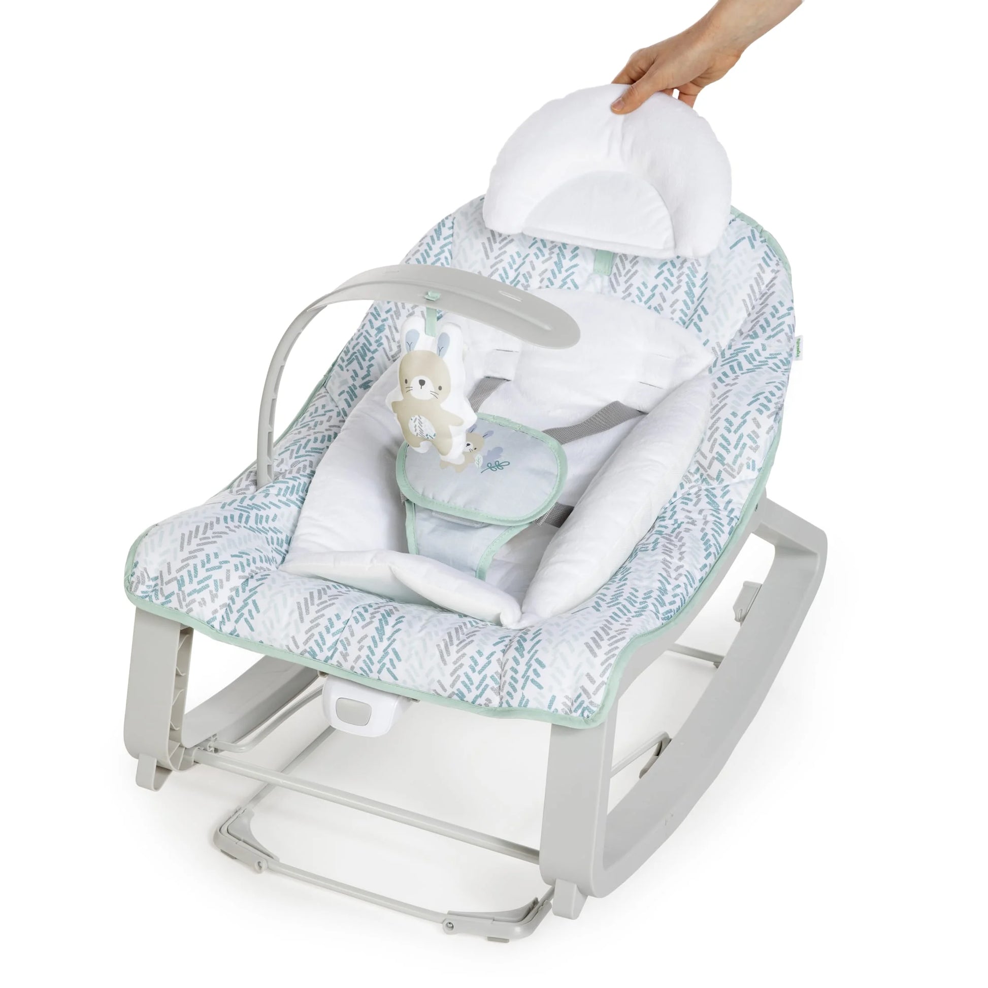 Keep Cozy 3-In-1 Vibrating Infant & Toddler Baby Bouncer and Rocker Chair, Gray