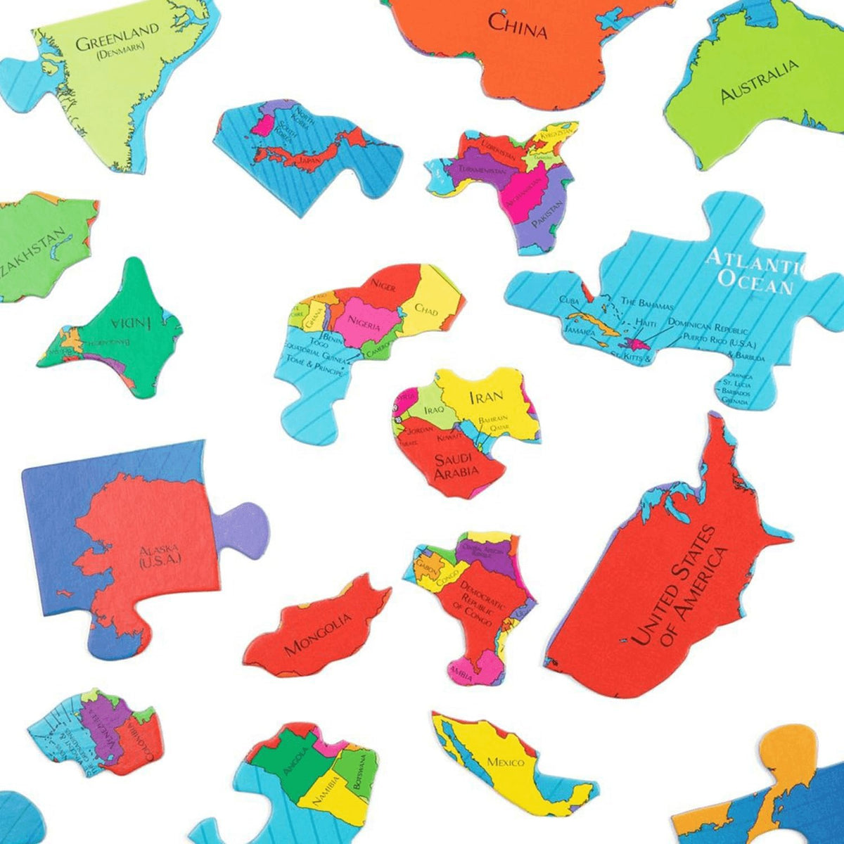 Geopuzzle World Jigsaw Puzzles, 68 Pc Map Puzzle for Kids Ages 6 & Up