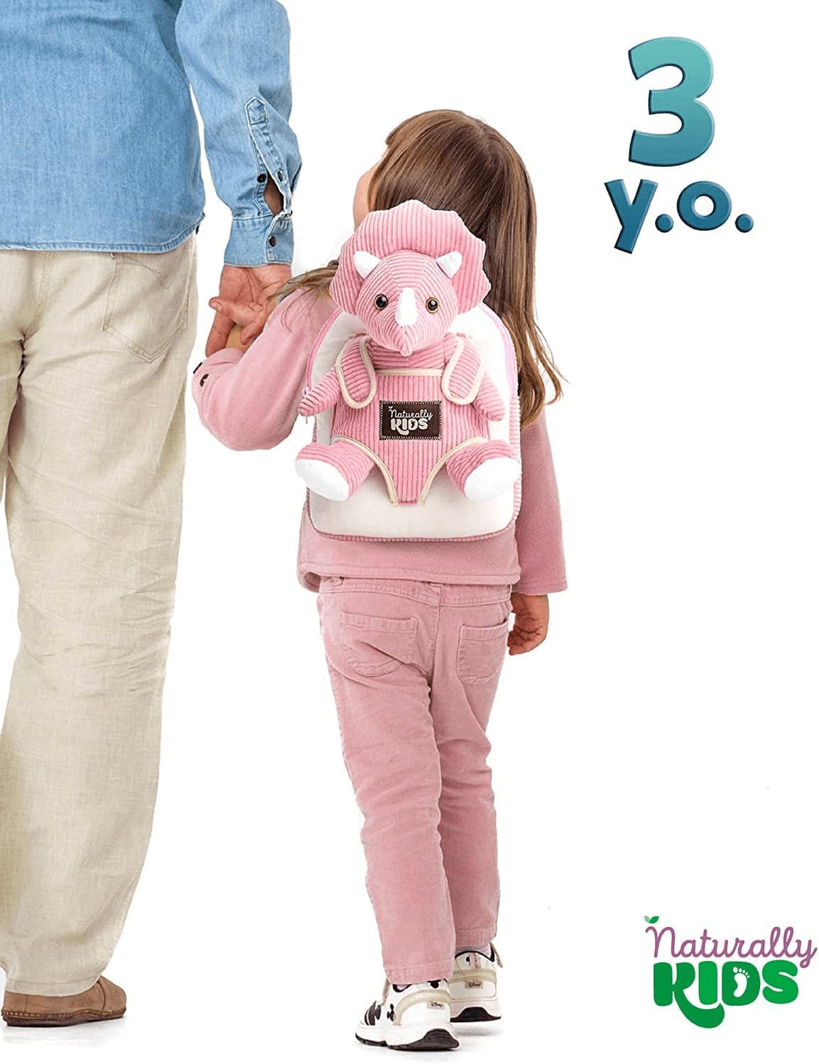 Toddler Backpack W. Plush Pink Triceratops Toy Kids Gift 2-5