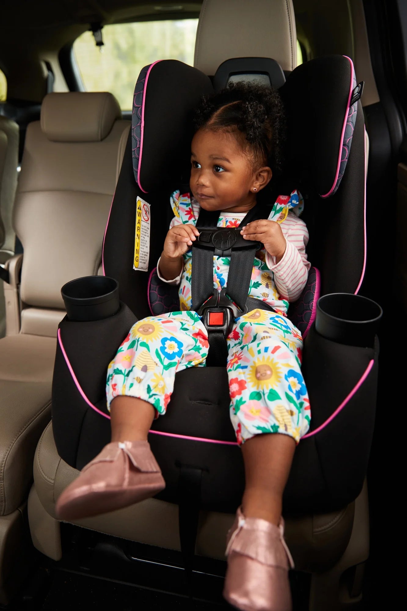 Easy Elite Slim All-In-One Convertible Car Seat, Pink Rings, Infant & Toddler, Unisex