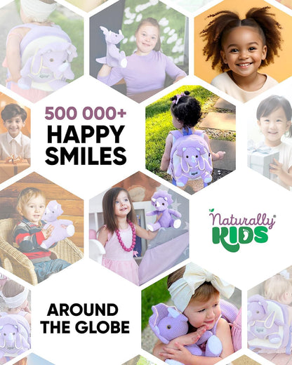 Purple Dinosaur Toys for Girls, Triceratops Toy, Dinosaur Gifts for 2 3 Year Old Girls, Toddler Backpack