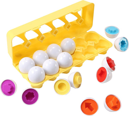 Fun Easter Egg Matching Toy Set (12 Eggs), Shape Recognition