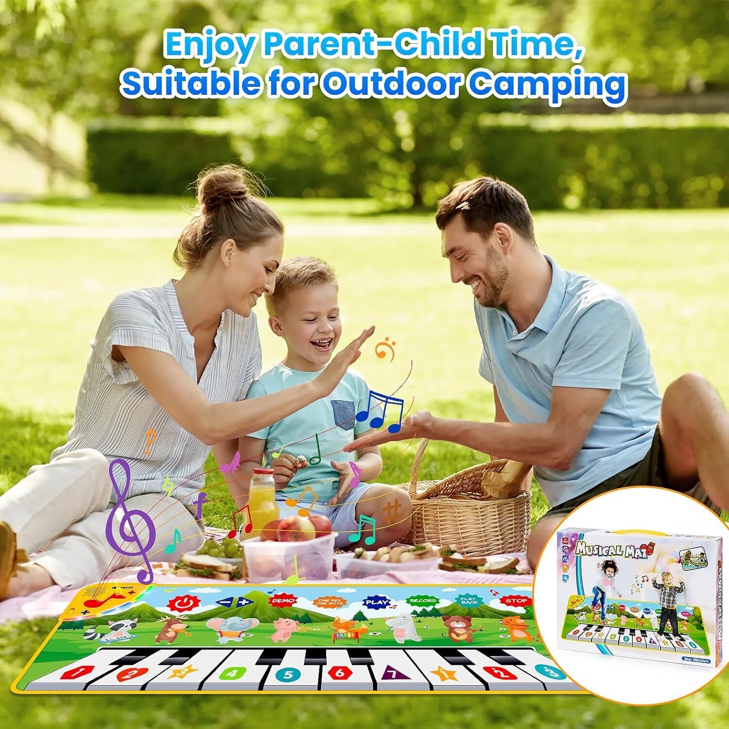 Kids Musical Piano Mats, Dance Mat Gifts Toys for 1 2 3 4 5 6 Year Old Girls Boy