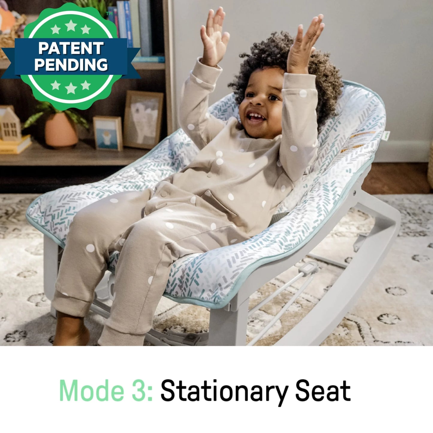 Keep Cozy 3-In-1 Vibrating Infant & Toddler Baby Bouncer and Rocker Chair, Gray