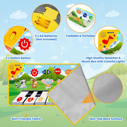 Kids Musical Piano Mats, Dance Mat Gifts Toys for 1 2 3 4 5 6 Year Old Girls Boy