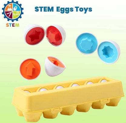 Fun Easter Egg Matching Toy Set (12 Eggs), Shape Recognition