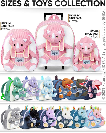 Pink Dinosaur Toys for Girls, Triceratops Toy, Dinosaur Gifts for 2 3 Year Old Girls, Toddler Backpack