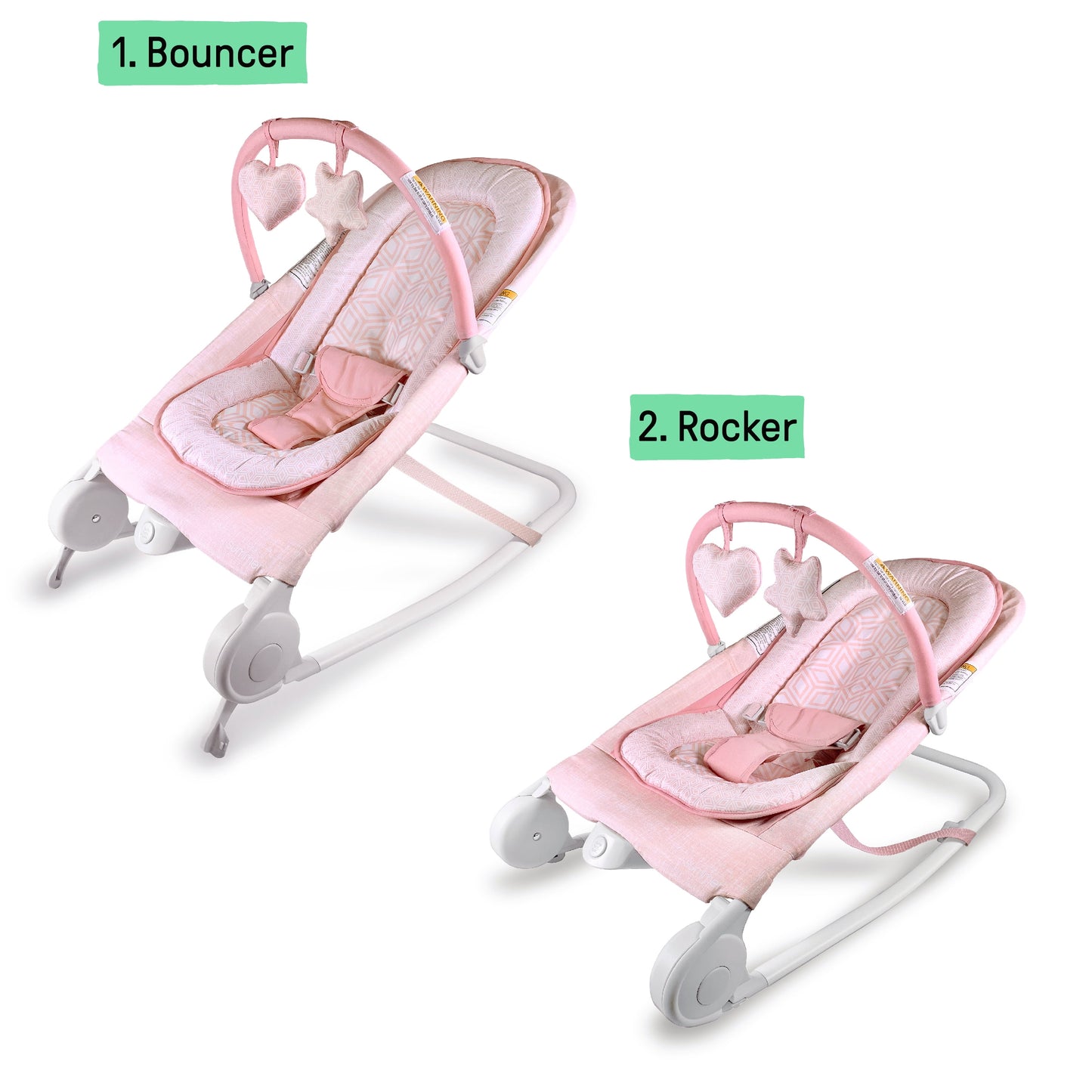 Summer by  2-In-1 Bouncer & Rocker Duo for Infants - Pink